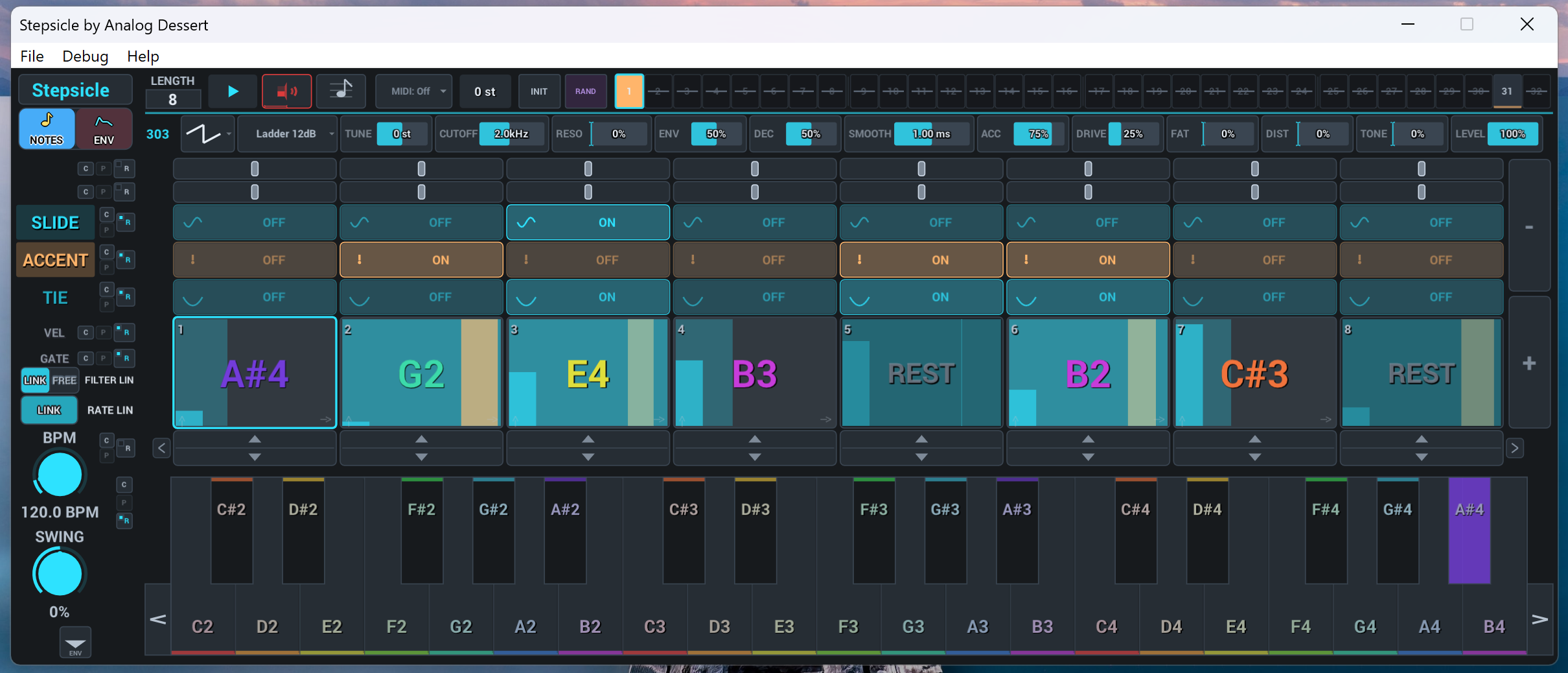Stepsicle Note Mode - Teal Theme